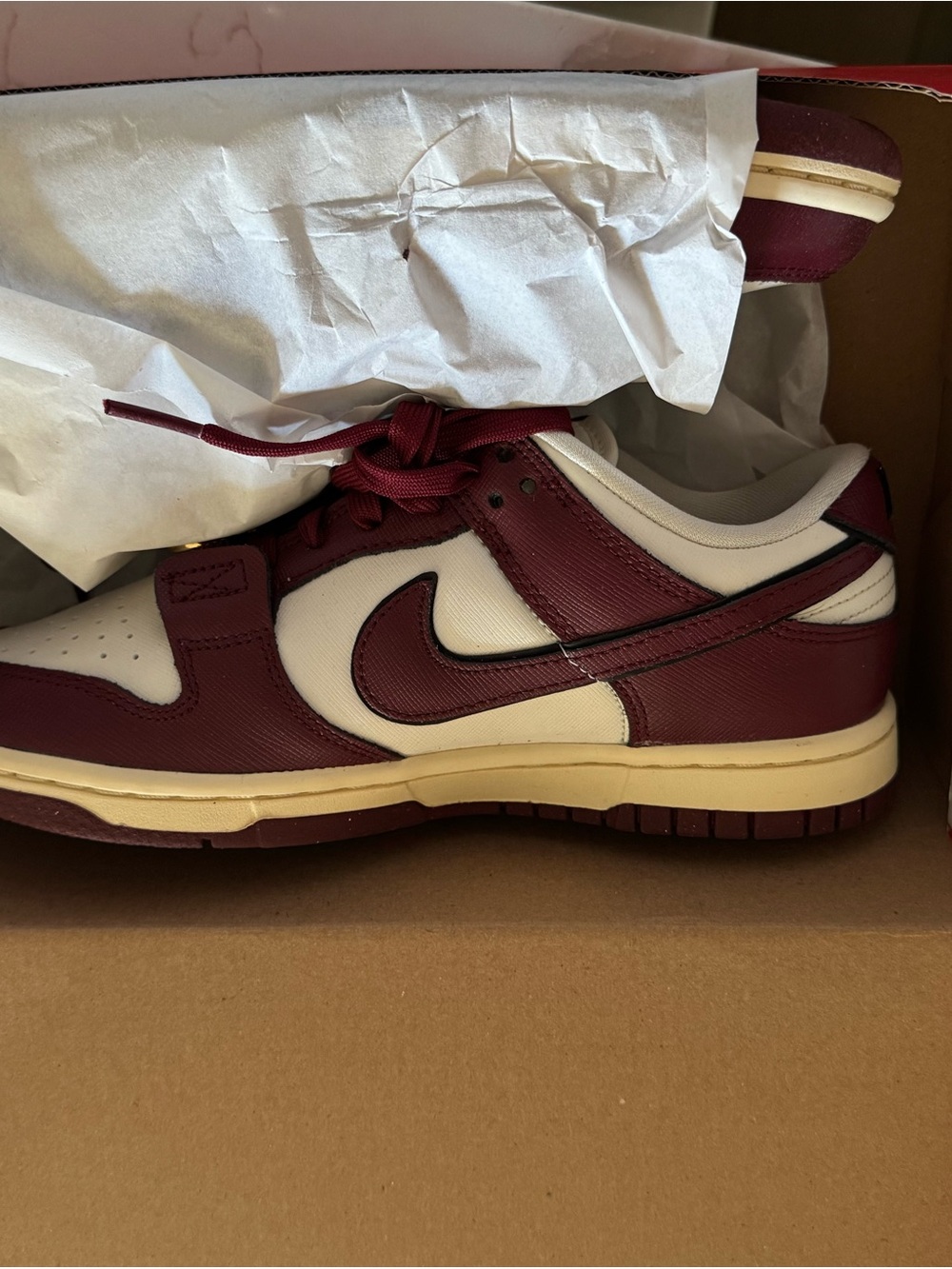 Nike Dunk Low Men’s Sneakers - Maroon and White